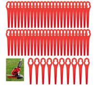 60 Lames de Rechange Plastique Rouge pour Coupe Bordure et Debroussailleuse | Compatibilite universelle tondeuse, montage rapide et simple, decoupe efficace ronces et herbes, resistance aux impacts