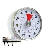 60 Min Kitchen Timer Magnetic Backing Stainless Steel No Batteries Required | Countdown Reminder for Home Baking, Cooking, Hair Coloring, Tanning, Kids Classroom Activities, Timeouts, Study Strong Magnet