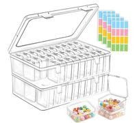 60 mini-boîtes de rangement, 5,5 x 5,5 x 2 cm, en plastique transparent, petites boîtes de rangement, boîtes de tri avec couvercle pour petits objets tels que bagues, boucles d'oreilles et petites per