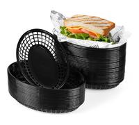 60 Paniers Alimentaires en Plastique Réutilisables noir