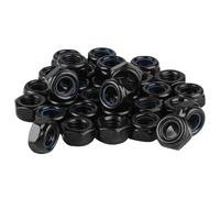 60 Pcs Ecrou M6 Inox, Écrou Nylstop, Écrou Nylstop en Acier Inoxydable DIN 985, Ecrou Autobloquants Noir, Écrous de Hexagonal, de Blocage Filetage Métrique pour Vis Boulons Tige Filetée(M6)