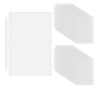 60 Pcs Pochettes Plastiques Perforées A6, Pochette Transparente A6, Pochettes en Plastique Transparent Imperméables avec 6 Trous pour Classeur à Anneaux Documents Cahiers Cartes