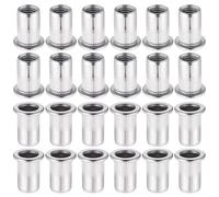 60 Pièces 304 Ecrou a Sertir M8 en Acier Inoxydable Tête Plate Ecrou Aveugle Rivet Fileté Ecrou a Rivet pour pince à insert fileté