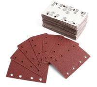 60 Pièces 80x133MM Papier a Poncer Grains 40 Papier Abrasif 8 Trous | Alumine Compatible avec Bosch Festool Mirka Ponçage Bois Métal Automobile Bricolage Papier de Verre Ponceuse Orbitale