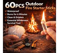 60 pièces Bâtons d'allumage longue durée imperméables, allumage propre sans goutte, convient pour le camping, l'extérieur et le kit de survie d'urgence Blanc 60 piècesPMMA