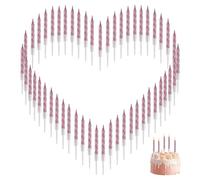 60 Pièces Bougie Anniversaire Métallique Or Rose Gold, Bougies de Gâteau, Adulte Bougies Longues et Minces avec Supports pour Gâteaux, Décoration de Mariage, Anniversaire, Fête et Événements Spéciaux