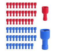 60 Pièces Cosses Électriques à Sertir Isolées 6.3x0.8mm, Cosse Set Rouge & Bleu Cosse 22-16 awg pour 0.5-2.5mm², Cosses Isolées Electrique pour Automobile Maison