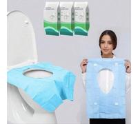 60 pièces Housses de siège de toilette jetables et imperméables, convenant pour les hôtels, les lieux publics, les voyages, les clubs de loisirs et l'usage domestique Bleu 10 pièces,Bleu 60 pièces,Ble