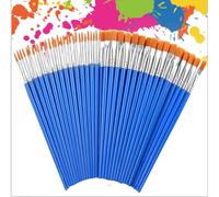 60 Pièces Nylon Art Ronds Plats Pinceaux Fin Set, Multifonctionnel Pinceaux Ronds et Pinceaux Plats, Petits Détails Pinceaux Peinture Acrylique pour Débutants Artistes