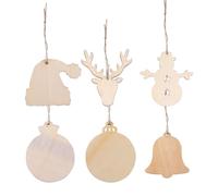 60 pièces Pendentif de Noël en Bois Ambiance Noël Bricolages en bois | Découpes Carton Thème Festif, Bords Lisses, pour Ateliers, Bureau, Poignées et Emballages Présents Style Aléatoire