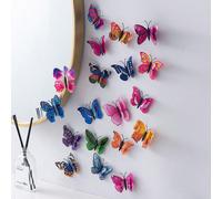 60 pièces/set Autocollant mural en plastique, design créatif de papillon 3D Décalcomanie murale pour la maison, autocollants, décalcomanie murale, décalcomanie en vinyle pour la décoration de la maiso