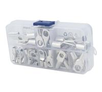 60 Pièces Terminal Nu en Cuivre Série A2790, 10 | Borne à Tube Sertie, Kit Soudé, pour Câbles Batterie et Panneaux Solaires, Argenté