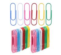 60 Pièces Trombones Multicolores en Plastique, Acier | Tri Rapide des Feuilles, Usage Bureau et École, Légers et Résistants, Organisation Quotidienne des Dossiers Couleur Aléatoire