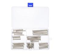 60 Pièces Vis de Reliure M5 en Acier au Carbone Argenté, Lot | Filetage Rond, Pose Simple et Solide, pour Livre de Comptes et Extrémités de Ceinture, M5x35 à M5x70