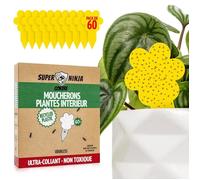 60 Pièges Jaunes Collants Non Toxiques Anti Moucherons Terreau Efficace 3 Mois Pour Plantes Intérieur