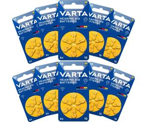 60 Piles Auditives 10 / PR70 Varta Hearing Aid Batteries