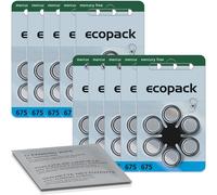 60 piles auditives VARTA ecopack bleues 675 (10 x blister de 6) + chiffon de ...