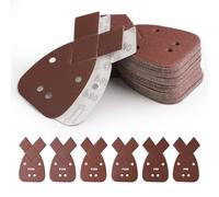 60 ponceuses triangulaires en papier de verre, feuilles abrasives souris | Papier de verre de détail de souris grain 40/80/120/180/240/320 pour ponceuse à paume de détail Black et Decker