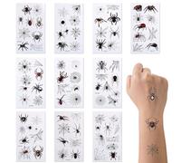 60 Tatouages Temporaires Animaux pour Enfants, Motif Araignée Aquarelle Imperméables pour Décorer les Bras et les Épaules Idéal Fêtes d'Anniversaire des Garçons et des Filles