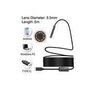 (#60) USB-C / Type-C Endoscope Waterproof IP67 Snake Tube Inspection Camera with 8 LED & USB Adapter, Length: 5m, Lens Diameter: 5.5mm