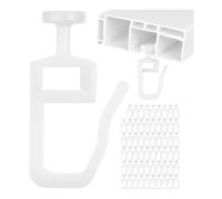 60 x Glisseurs de Rideau, Glisseur à Tête Plate de Ø 7 mm, pour Rails avec Largeur de Roulement de 3-4 mm et Chambre de Roulement de 8 x 3 mm, Accessoires pour Rideaux, Crochets à Clapser Blancs
