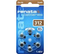 60 x Renata Taille 312 PR41 Lot de 6 Piles pour appareils auditifs Marron