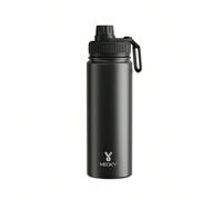 600 ml Bouteille d'eau de sport isolée en acier inoxydable avec couvercle et paille, bouche large à double paroi étanche, 24 heures de froid, 12 heures de chaud Bouteille d'eau de sport 18/26/40 oz av