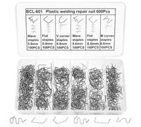 600 Pcs Agrafes Chaudes, 0.6mm/0.8mm Agrafes De Soudure Plastique, Agrafess de Soudage de Voiture, Métal Agrafe Chaude Clou de Soudure de Réparation de Pare-Chocs Voiture Soudage de Carrosserie