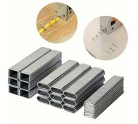 600 pièces Kit d'assortiment de clous pour cloueuse - Clous métalliques premium robustes et agrafes de type U | Compatible universellement pour les cloueuses pneumatiques, parfait pour le travail du b