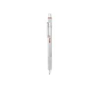 rOtring – Stylo bille 600 – Pointe moyenne, encre noire, corps argenté, rechargeable