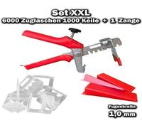 6000 languettes de traction 1,0 mm + 1000 cales + 1 pince - Système de nivellement pour carreaux KACHEL GOTT®