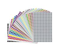 6000pcs Pastille Autocollante de Couleur, 10 mm Gommettes Autocollantes Rondes, Gommettes rondes, Gomettes autocollantes, Pour calendrier, travaux manuels, papier, mat (25 Couleurs)