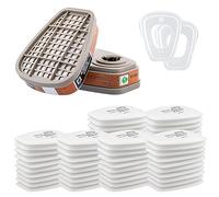 6001 3m Filtre pour Respiratoire avec Charbon, Filtre pour Peinture, Kit D'Accessoires Filtrant avec 60 Pièces Coton Filtrant, pour Filtration Purifier, Face Protection, Compatible 6200/6800/7502