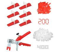 601 Pièces Croisillon Autonivelant 3mm - Kit de Nivellement Carrelage Professionnel,400 Croisillons,200 Cales Réutilisables,1 Pince,Croisillon Carrelage Autonivelant Pour Carrelage Sol Carreaux de Mur