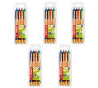 STABILO pointball - Stylo bille - lot x 5 pochettes x 4 stylos bille rechargeables - Noir-bleu-rouge-vert 20 stylos bille