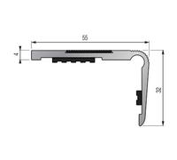 603110 Profil de nez de marche aluminium en L 55x32 mm antidérapant Carbo anthracite 3 m