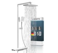 60585 HAWAII Set de douche au dessus de la tête, chrome/blanc, avec robinetterie thermostatique