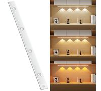 60CM Lampe LED Rechargeable avec Détecteur de Mouvement, Sans Fil Interieur Luminaires, Led Cuisine Sous Meuble avec 3 Couleurs & Luminosité Réglable pour Meubles, Armoires, Placard, Escalier
