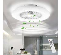 60CM LED Plafonnier avec ventilateur, Plafonnier 24 ux Vitesses du vent, Lumière de gradation continue, Éclairage Blanc