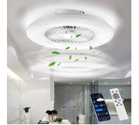 60Cm Smart Led Plafonnier Avec Ventilateur, Ventilateurs De Plafond Réglage Progressif De La Vitesse Du Vent Et Lumière De G[FF187]
