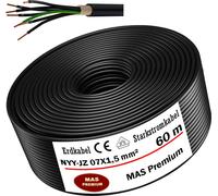 60m de câble de terre Câble de courant fort NYY-JZ 7X1,5 mm² Câble électrique