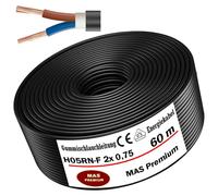 60m de câble souple en caoutchouc Câble de chantier H05RN-F 2x0,75 Flexible pour appareils