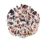60pcs Autocollants de Cheval, Autocollants de Chevaux Imperméables Amusants pour les Albums d'Enfants les Bouteilles d'Eau Téléphones Portables Ordinateurs Portables Enveloppes Journaux