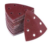 60pcs Papier Abrasif pour Ponceuse Triangulaire 6 Trous Papier Poncage pour Ponceuse Delta 90x90x90 mm Papier a Poncer Grains de