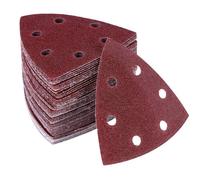 60pcs Papier Abrasif pour Ponceuse Triangulaire 6 Trous Papier Poncage pour Ponceuse Delta 90x90x90 mm Papier a Poncer Grains de