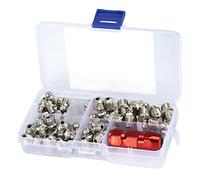 60pcs Raccords Graisseur Pièce de Lubrification Mécanique de Mamelon en Métal avec Boîte Plate de Bouche en Plastique + Pistolet à Graisse