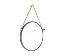 60x60 cm miroir suspendu rond en métal, inspiration scandinave, noir mat (ZLAN60C)
