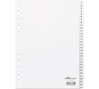 DURABLE Intercalaire 616002 – Numéroté 1–31, A4 (portrait), Polypropylène, Blanc