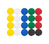 MAUL Aimants à Facettes (20 Pièces) MAULpro 20 mm, Aimant en Plastique, Aimant Puissants pour Tableau Blanc Magnetique et Tableau Blanc Effacable, Idéal pour le Bureau et l'Atelier, Couleur