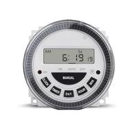 619H2-10G 220V TIMER 230Vac 2000w 7 jours hebdomadaire programmable minuterie numérique interrupteur d'éclairage sortie 220V tension à l'intérieur de la batterie avec couvercle 1Pcs(With 4 wires)